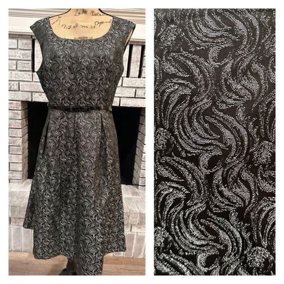 Vintage Y2K Evan Picone Belted Black Label Dress Size 12 Magic Witchy Whimsical - Picture 1 of 14